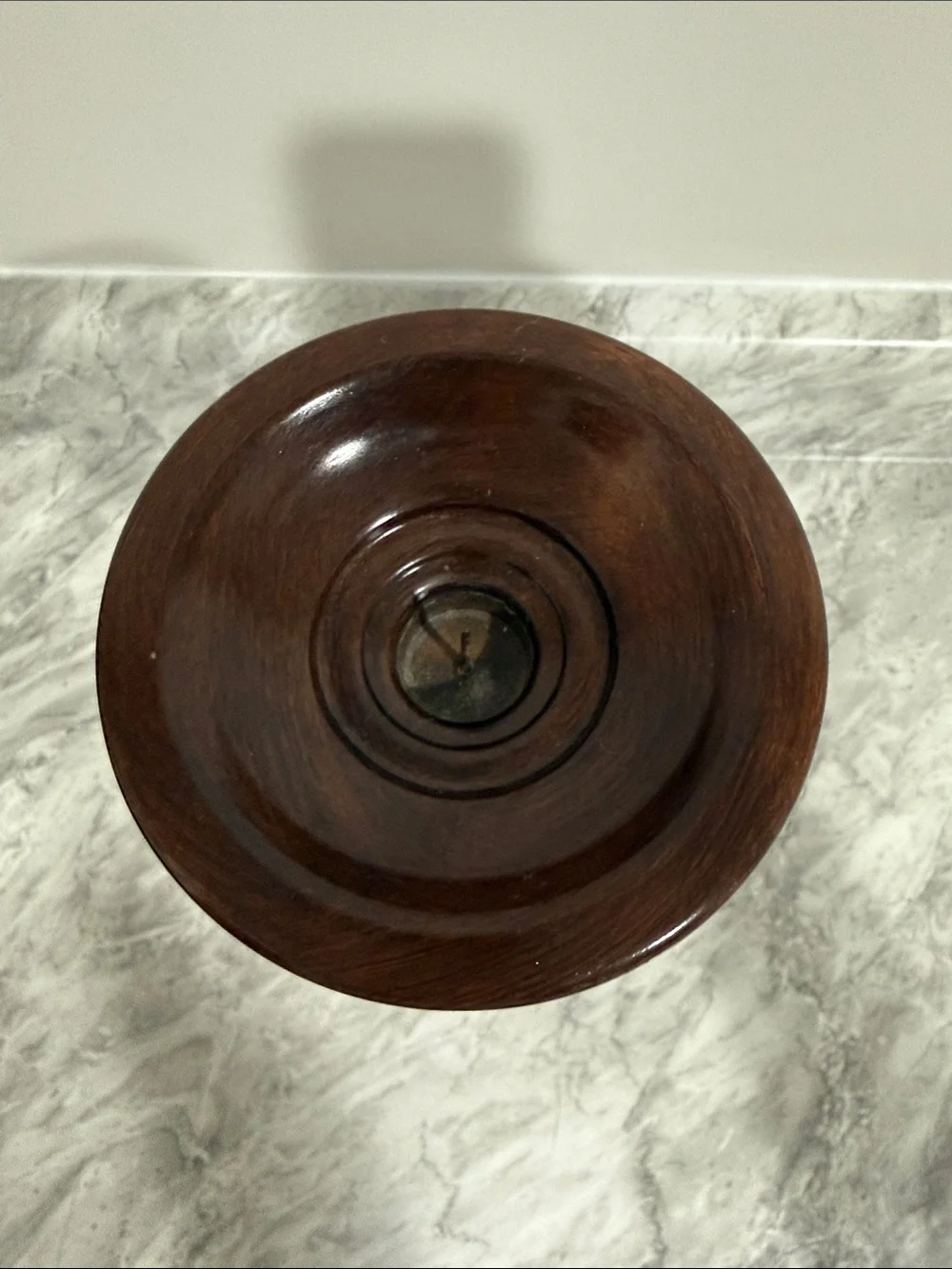 Vintage Tall Turned Pedestal Candlestick / Candle Holder – Dark Brown Finish